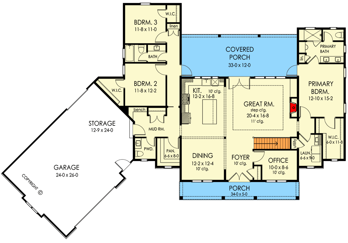Unchanged main-level floor plan for the featured modern farmhouse